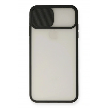 Mey İthalat® iPhone XS Max Kılıf Palm Buzlu Kamera Sürgülü Silikon - Siyah