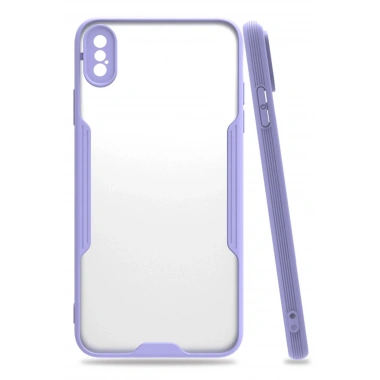 Mey İthalat®  iPhone XS Max Kılıf Platin Silikon - Lila