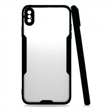 Mey İthalat®  iPhone XS Max Kılıf Platin Silikon - Siyah
