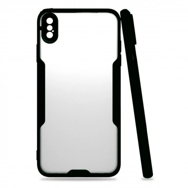 Mey İthalat®  iPhone XS Max Kılıf Platin Silikon - Siyah