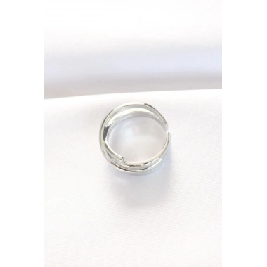 Mey İthalat® Kalın Silver Renk Ayarlanabilir Yüzük