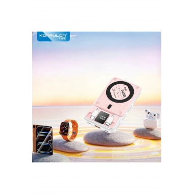 Mey İthalat®  M25W 10.000 mAh 20W PD Magsafe Powerbank - Pembe