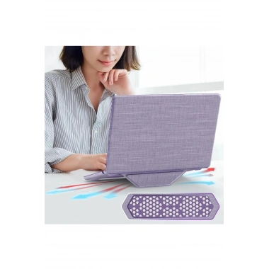 Mey İthalat®  Macbook Air 13.6 Macbook Kumaş Kapak - Mor