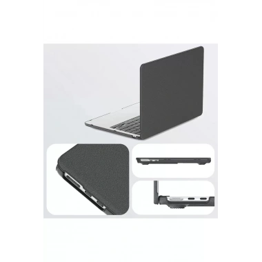 Mey İthalat®  Macbook Air 15 2024 Macbook Deri Kapak - Siyah