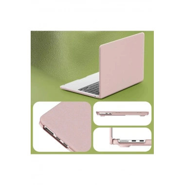 Mey İthalat®  Macbook Pro 14 2021 Macbook Deri Kapak - Pembe