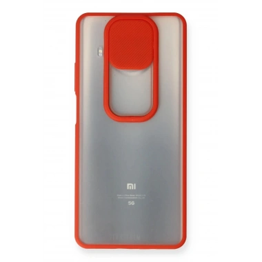 Mey İthalat® Mi 10T Lite Kılıf Palm Buzlu Kamera Sürgülü Silikon - Kırmızı