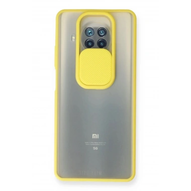 Mey İthalat®   Mi 10T Lite Kılıf Palm Buzlu Kamera Sürgülü Silikon - Sarı
