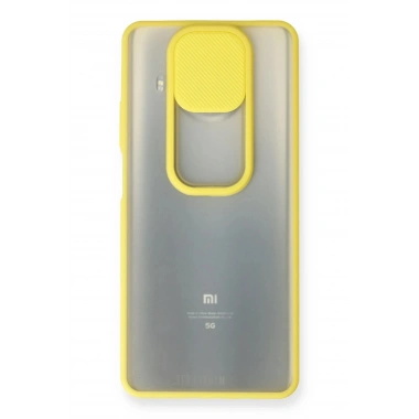 Mey İthalat®   Mi 10T Lite Kılıf Palm Buzlu Kamera Sürgülü Silikon - Sarı