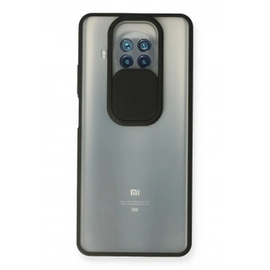 Mey İthalat®   Mi 10T Lite Kılıf Palm Buzlu Kamera Sürgülü Silikon - Siyah