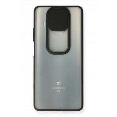 Mey İthalat®   Mi 10T Lite Kılıf Palm Buzlu Kamera Sürgülü Silikon - Siyah