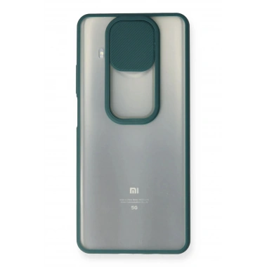 Mey İthalat® Mi 10T Lite Kılıf Palm Buzlu Kamera Sürgülü Silikon - Yeşil