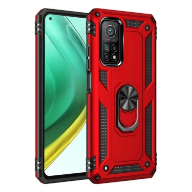 Mey İthalat® Mi 10T Pro Kılıf Sofya Yüzüklü Silikon Kapak - Kırmızı
