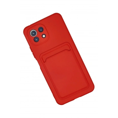 Mey İthalat®   Mi 11 Kılıf Kelvin Kartvizitli Silikon - Kırmızı