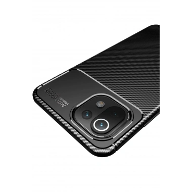 Mey İthalat®   Mİ 11 Lite Kılıf Auto Focus Karbon Kapak - Kahverengi