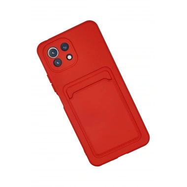 Mey İthalat®   Mİ 11 Lite Kılıf Kelvin Kartvizitli Silikon - Kırmızı