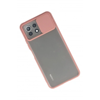 Mey İthalat® Mİ 11 Lite Kılıf Palm Buzlu Kamera Sürgülü Silikon - Pembe