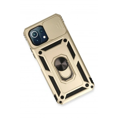 Mey İthalat®   Mİ 11 Lite Kılıf Pars Lens Yüzüklü Silikon - Gold