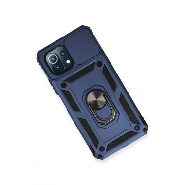 Mey İthalat®   Mİ 11 Lite Kılıf Pars Lens Yüzüklü Silikon - Lacivert