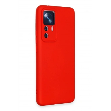 Mey İthalat®   Mi 12T Pro Kılıf Nano içi Kadife Silikon - Kırmızı