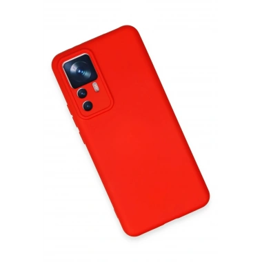 Mey İthalat®   Mi 12T Pro Kılıf Nano içi Kadife Silikon - Kırmızı