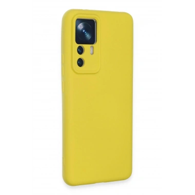 Mey İthalat®   Mi 12T Pro Kılıf Nano içi Kadife Silikon - Sarı