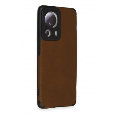 Mey İthalat® Mi 13 Lite Kılıf Loop Deri Silikon - Kahverengi