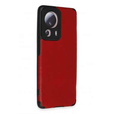 Mey İthalat® Mi 13 Lite Kılıf Loop Deri Silikon - Kırmızı