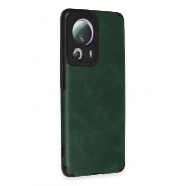 Mey İthalat® Mi 13 Lite Kılıf Loop Deri Silikon - Yeşil