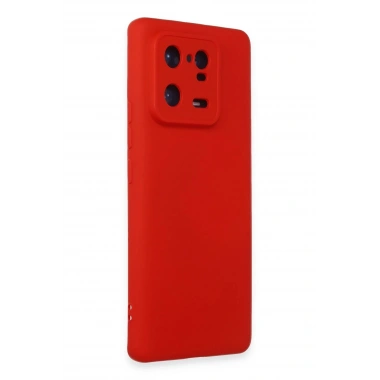 Mey İthalat®   Mi 13 Pro Kılıf Nano içi Kadife Silikon - Kırmızı