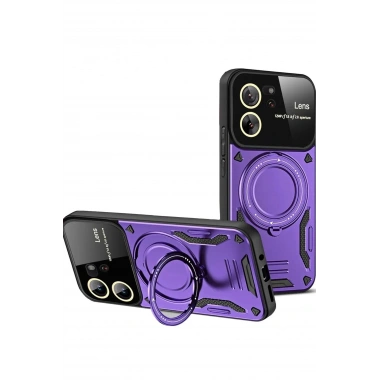 Mey İthalat®   Mi 13T Pro Kılıf Joy Lens Standlı Kapak - Mor