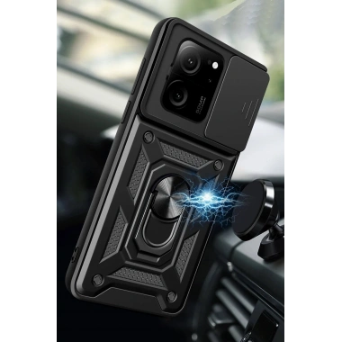 Mey İthalat®   Mi 13T Pro Kılıf Pars Lens Yüzüklü Silikon - Yeşil