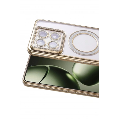 Mey İthalat®   Mi 14T Pro Joke Simli Magneticsafe Kılıf - Gold