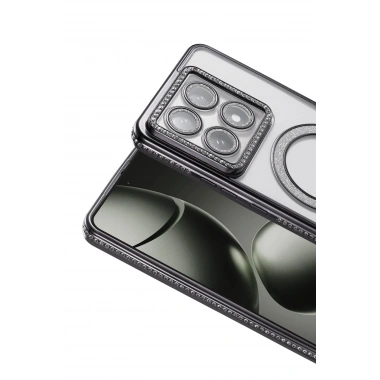 Mey İthalat®   Mi 14T Pro Joke Simli Magneticsafe Kılıf - Siyah