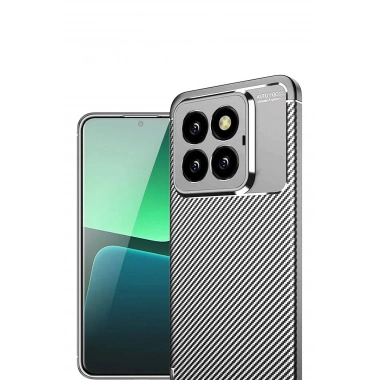 Mey İthalat®   Mi 14T Pro Kılıf Auto Focus Karbon Kapak - Gri