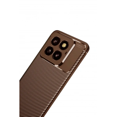 Mey İthalat®   Mi 14T Pro Kılıf Auto Focus Karbon Kapak - Kahverengi