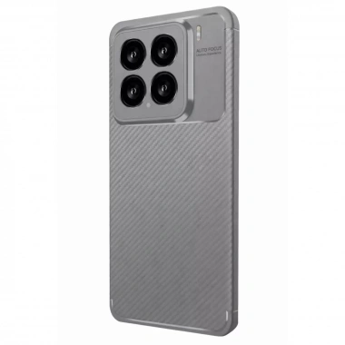 Mey İthalat®   Mi 15 Kılıf Auto Focus Karbon Kapak - Gri
