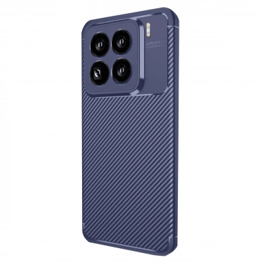 Mey İthalat®   Mi 15 Pro Kılıf Auto Focus Karbon Kapak - Lacivert