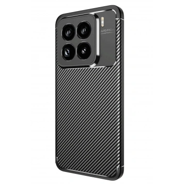 Mey İthalat®   Mi 15 Pro Kılıf Auto Focus Karbon Kapak - Siyah