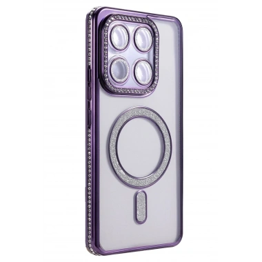Mey İthalat®   Mi 15T Pro Joke Simli Magneticsafe Kılıf - Derin Mor