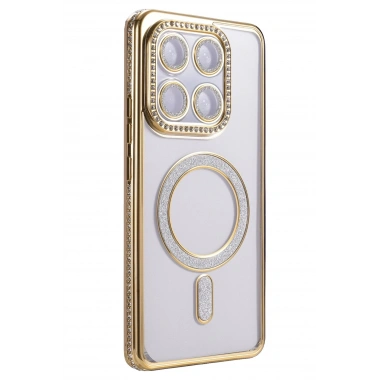 Mey İthalat®   Mi 15T Pro Joke Simli Magneticsafe Kılıf - Gold