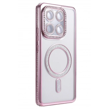 Mey İthalat®   Mi 15T Pro Joke Simli Magneticsafe Kılıf - Pembe