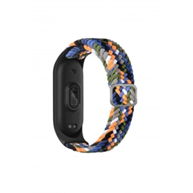Mey İthalat® Mi Band 4 Star Kordon - Gri-Turuncu