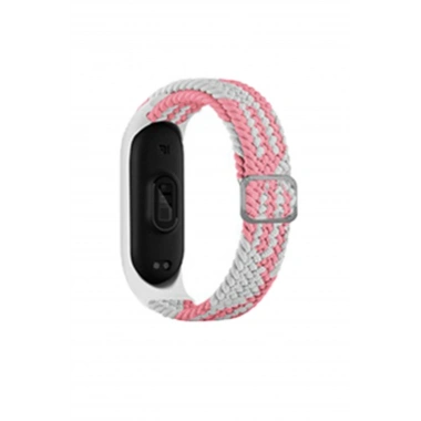 Mey İthalat® Mi Band 4 Star Kordon - Pembe-Beyaz