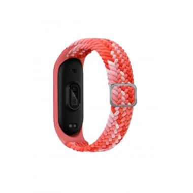 Mey İthalat® Mi Band 4 Star Kordon - Pembe-Kırmızı