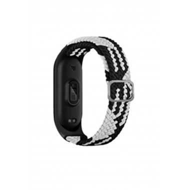Mey İthalat® Mi Band 6 Star Kordon - Siyah-Beyaz