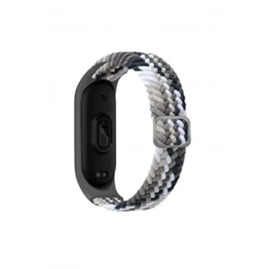 Mey İthalat® Mi Band 7 Star Kordon - Gri-Siyah