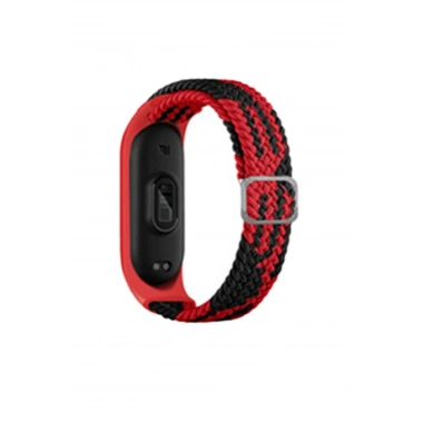 Mey İthalat® Mi Band 7 Star Kordon - Kırmızı-Siyah