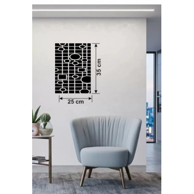 Mey İthalat® Modern Geometrik Desenli Ahşap Duvar Tablosu - 25x35 cm Dekoratif Pano