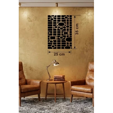 Mey İthalat® Modern Geometrik Desenli Ahşap Duvar Tablosu - 25x35 cm Dekoratif Pano