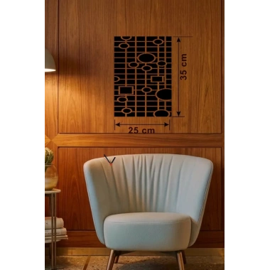 Mey İthalat® Modern Geometrik Desenli Ahşap Duvar Tablosu - 25x35 cm Dekoratif Pano
